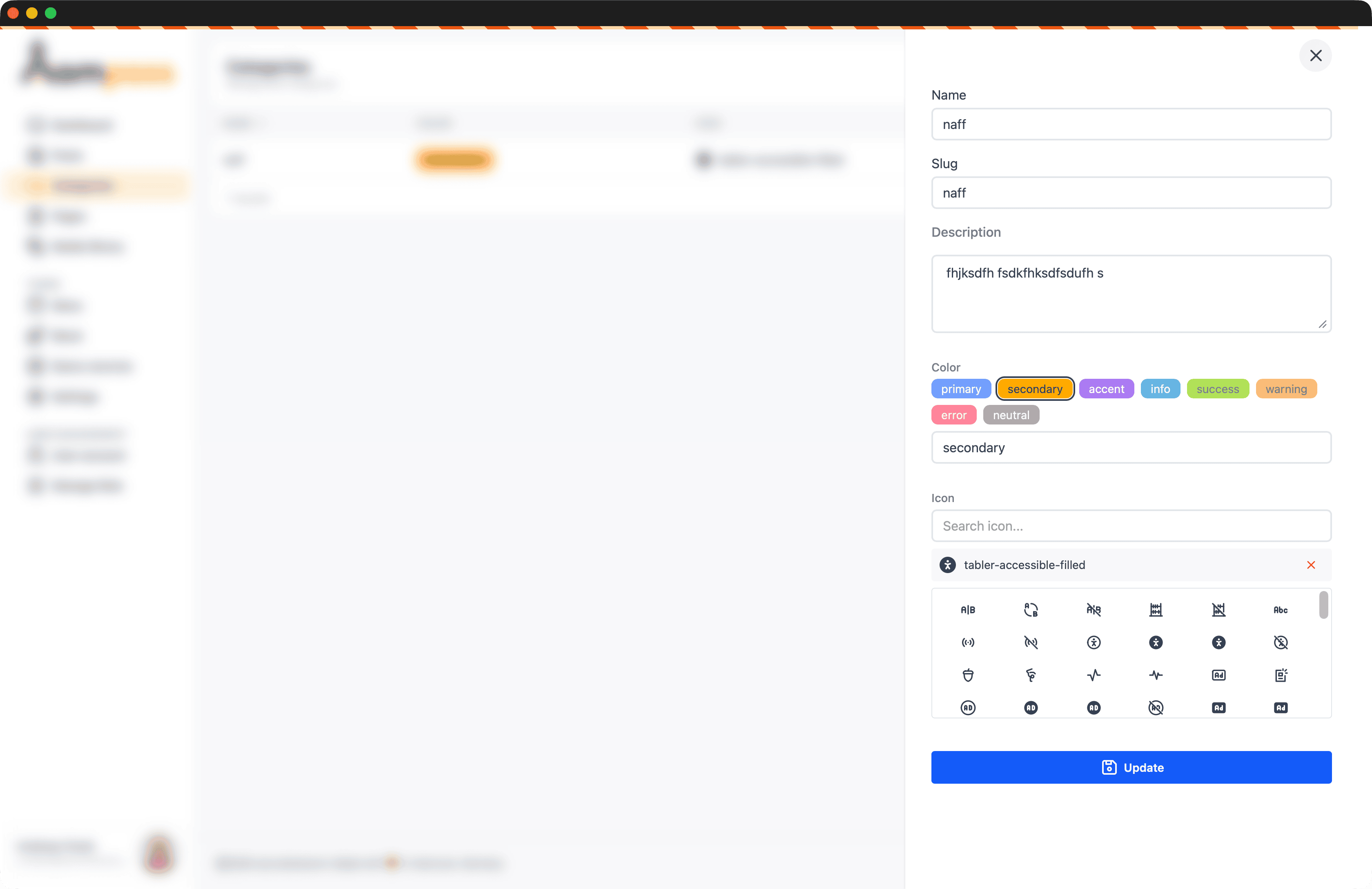 Category editor