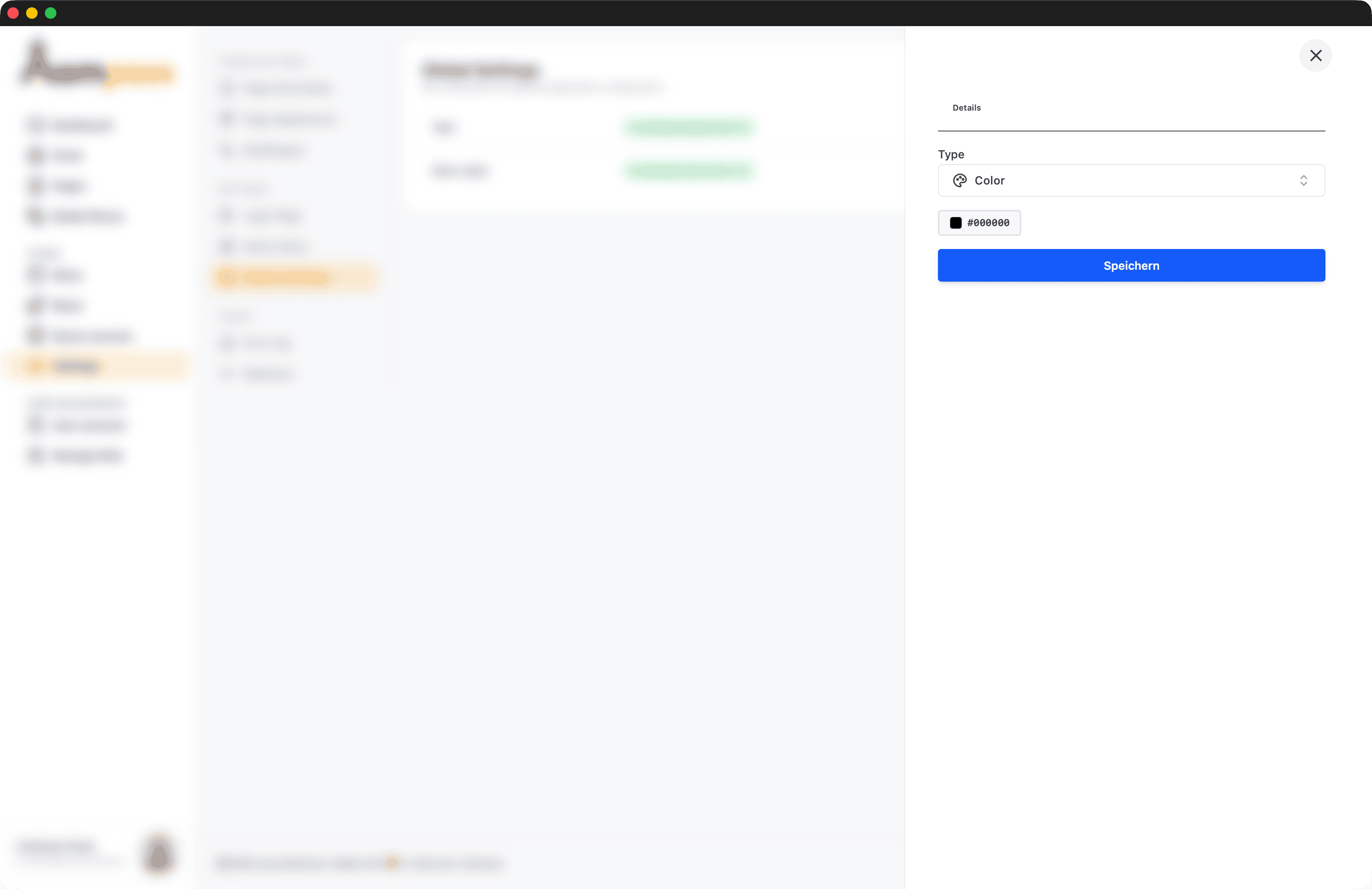 New Setting — choosing a type
